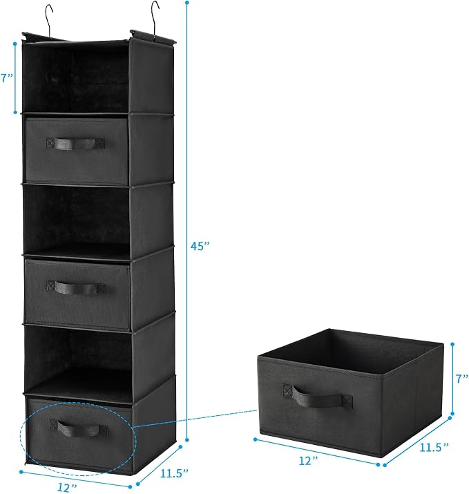 MAX Houser 6 Tier Shelf Hanging Closet Organizer, Closet Hanging Shelf - Image 3