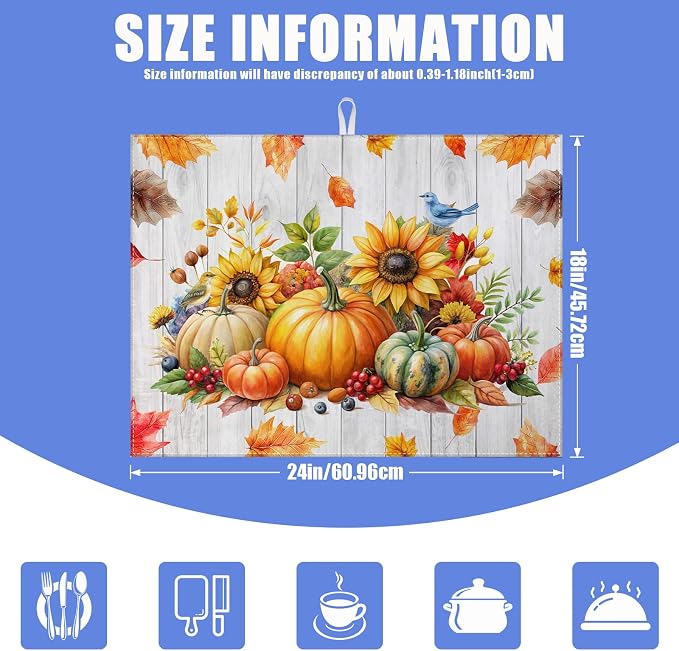 Sunflower Pumpkin Dish Drying Mat - Image 2
