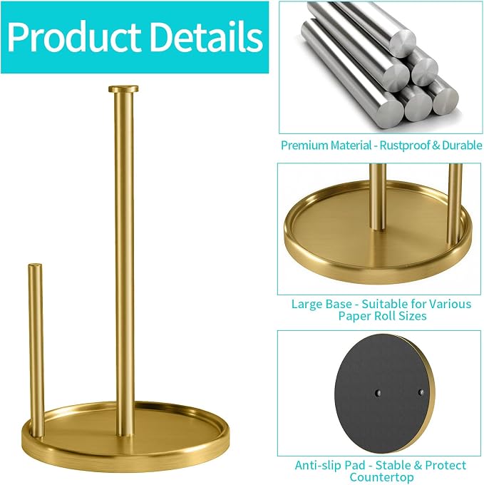 Paper Towel Holder Countertop, Standing Paper Roll Holder - Image 4