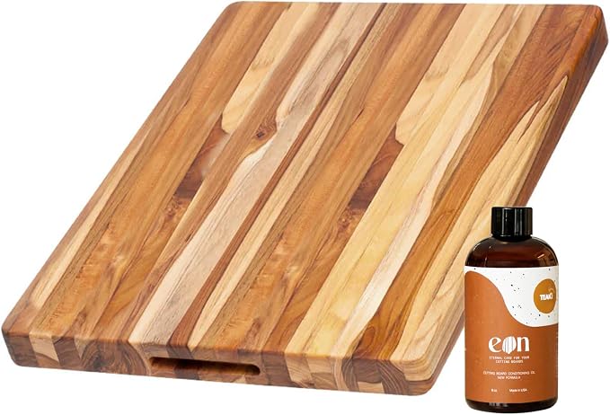 Teakhaus Cutting Board and EON Cutting Board Oil Set by TEAKHAUS