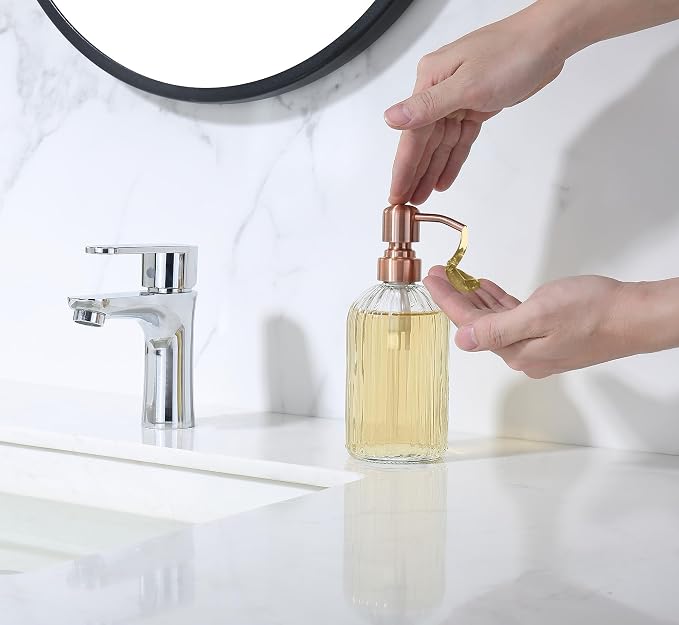 Copper Glass Bathroom Soap Dispenser - Image 5
