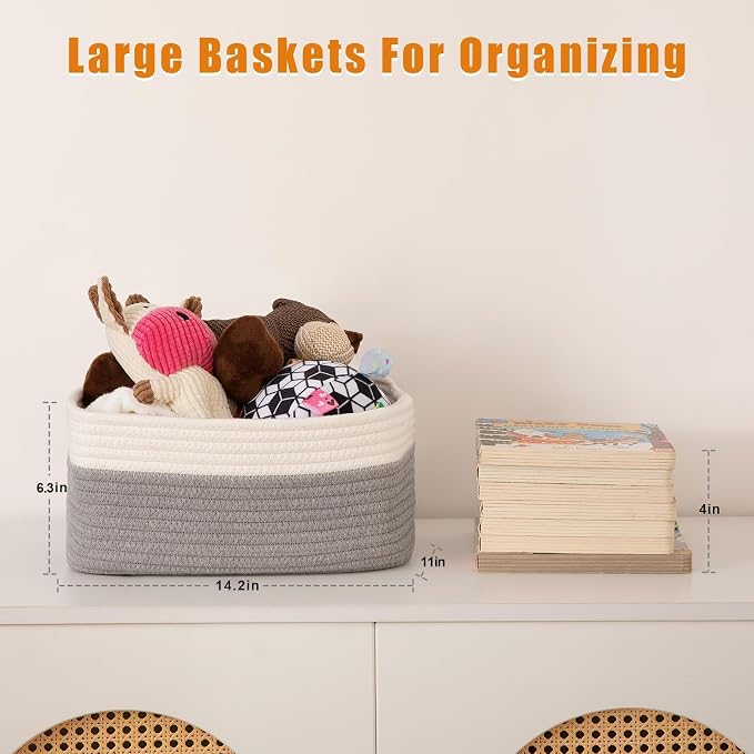OIAHOMY 4 Pack Storage Baskets for Organizing, Small Bins for Shelves, Cute - Image 3