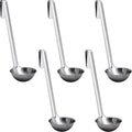 Super Sturdy, Ergonomic 2 Oz. Soup Ladle 5 Pk. Stainless Steel Ladles by FoodRestaurantSupplies