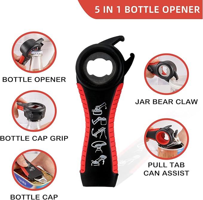 Jar Opener for Seniors with Arthritis, Jar Opener for Weak Hands, 5-in-1 Bottle - Image 5