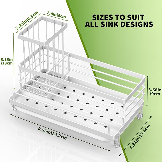 Cisily Stainless Steel Kitchen Sink Caddy Organizer, Sponge Holder - Image 2