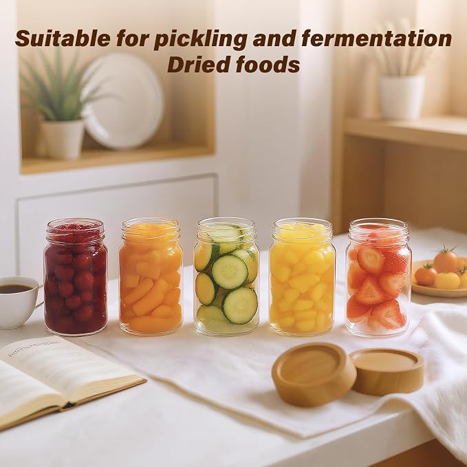 6-Pack 8 fl oz Stackable Airtight Glass Jars – Small Mason Jars designed - Image 3