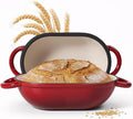 2 QT Oval Dutch Oven for Bread Baking, Enamelled Cast Iron Bread Oven for by Fijinhom