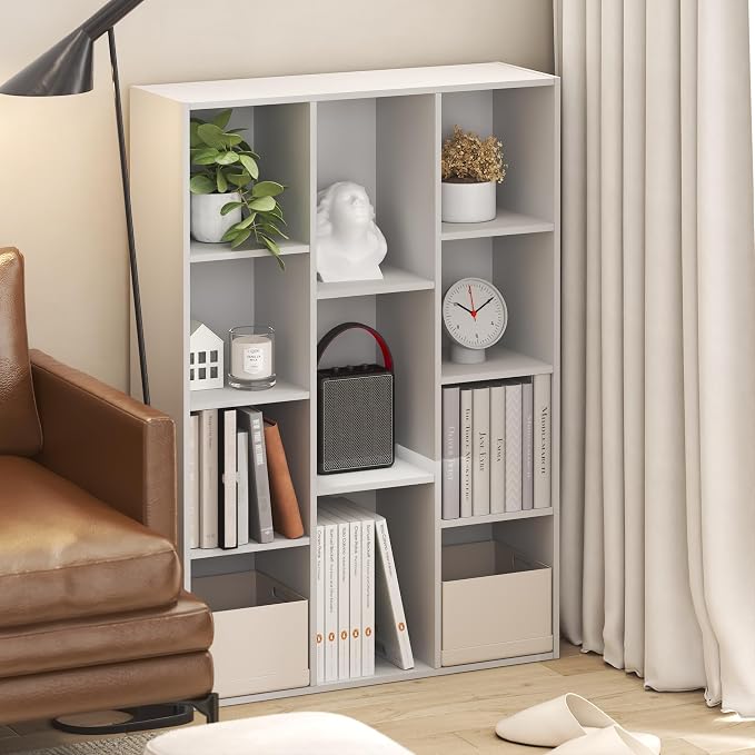 Furinno LUDER Book Shelf, 11-Cube Bookshelf, Reversible Bookcase, 9.4 x 29.1 x - Image 11