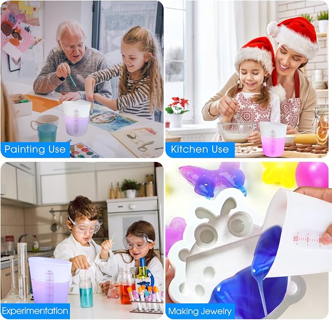 ZUYEE Silicone Measuring Cups Flexible Measure Cups Chocolate Melting Squeeze - Image 8