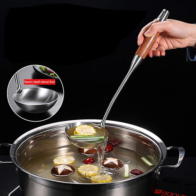 AOOSY Soup Ladle, 304 Stainless Steel Cooking Ladle Spoon - Image 5