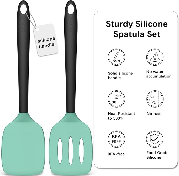 Coukre 2 Pack Silicone Spatula Set, High Heat Resistant, BPA Free Kitchen - Image 3