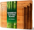 Zarler Bamboo Cutting Boards for Kitchen, 4 Piece Durable Wood Cutting Board by ZarlerOfficial