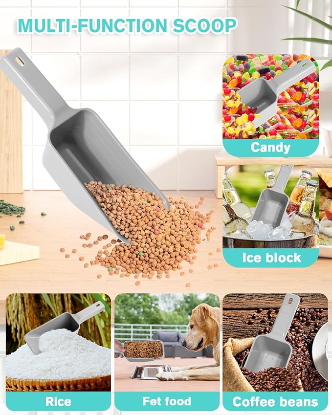 2 Cup Dog Food Scoop, Plastic Pet Food Scoop - Image 5
