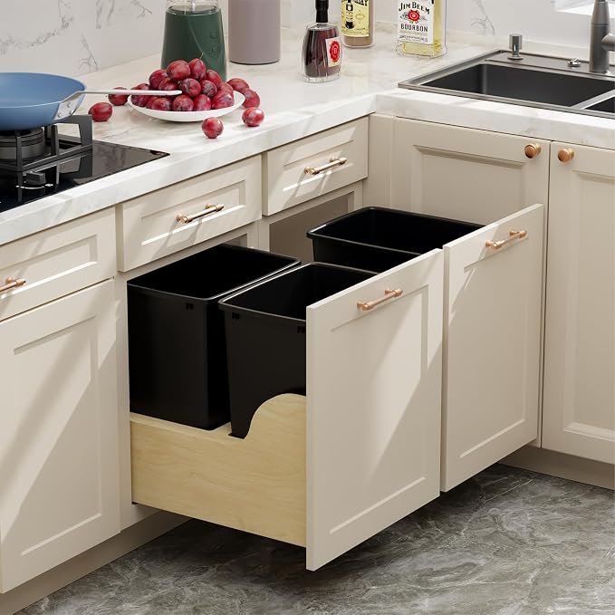 ROOMTEC 35QT Kitchen Trash Can, Sturdy and Lightweight Slim Trash Can, Trash - Image 2