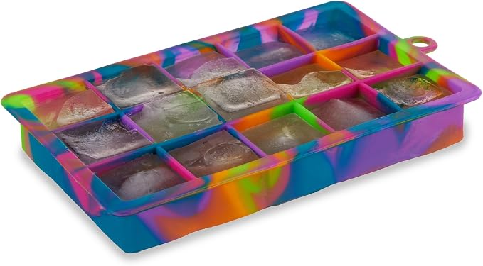 Host Ice Cube Tray with Lid, Makes 15 1.25" Cubes, Durable Silicone Trays - Image 8