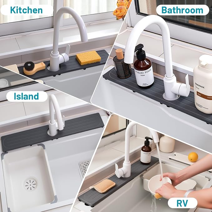 Fast Drying Stone Faucet Mat for Kitchen Sink - Image 9