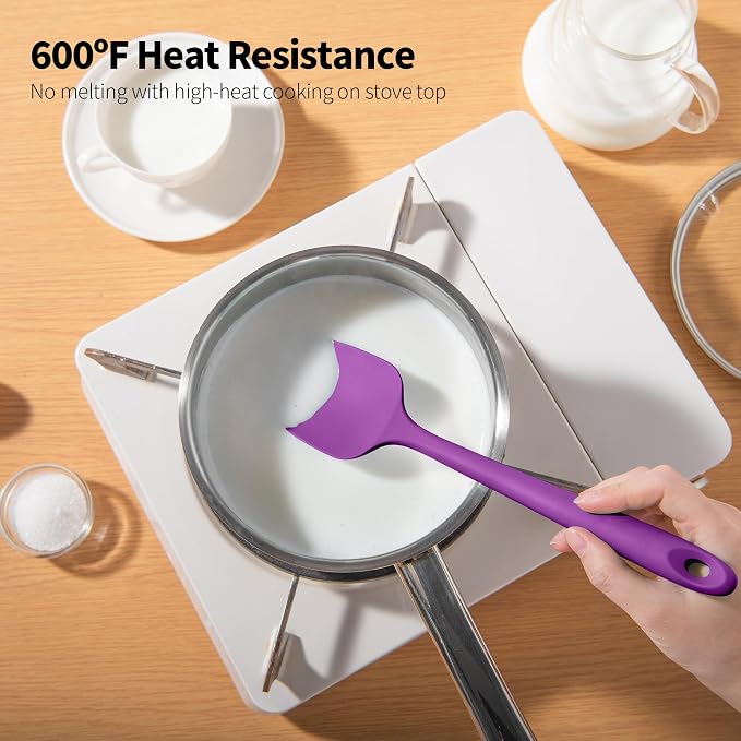 Heat Resistant Silicone Spatula Set of 4, Luxiwise 600ºF High Temp Baking - Image 3