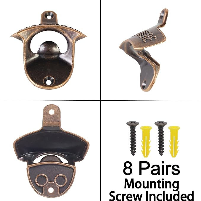 8 PCS Bottle Opener Wall Mount, Vintage Screw in Cola Opener Bulk - Image 4