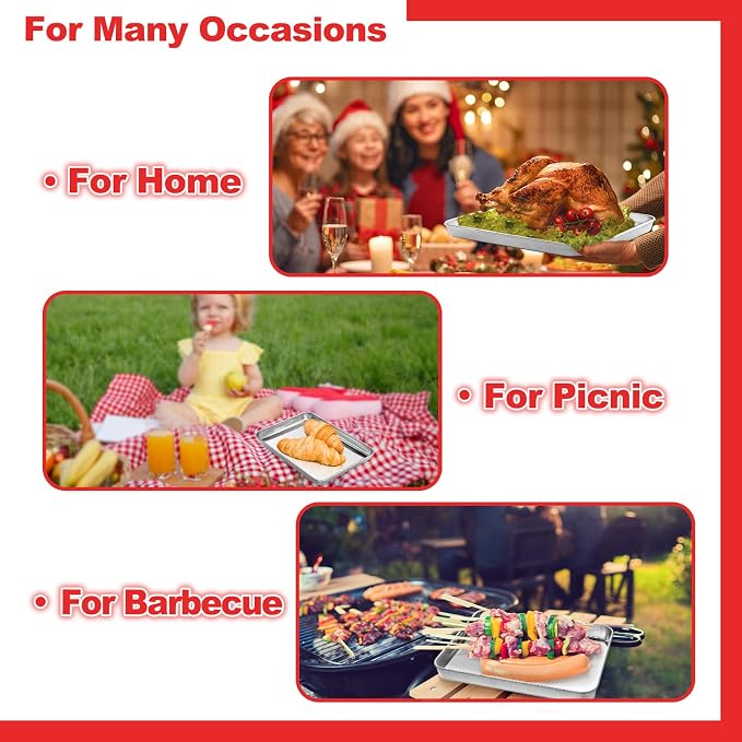 Baking Sheets for Oven, Stainless Steel Cookie Sheet Baking Pan Toaster Oven - Image 5