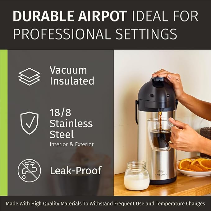 Coffee Carafe Airpot & Cleaning Brush - 101oz / 3L Airpot 12 Hours Hot Water - Image 8
