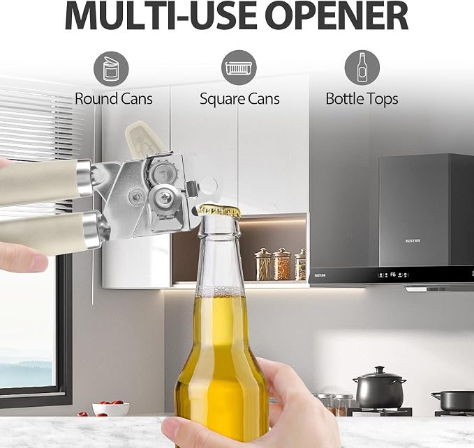 Safring Can Opener Manual, Heavy Duty Handheld Strong Can Opener - Image 5