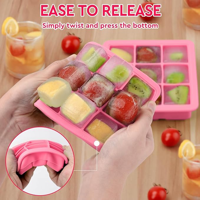 2 Pack Silicone Ice Cube Tray, Small Ice Trays - Image 4