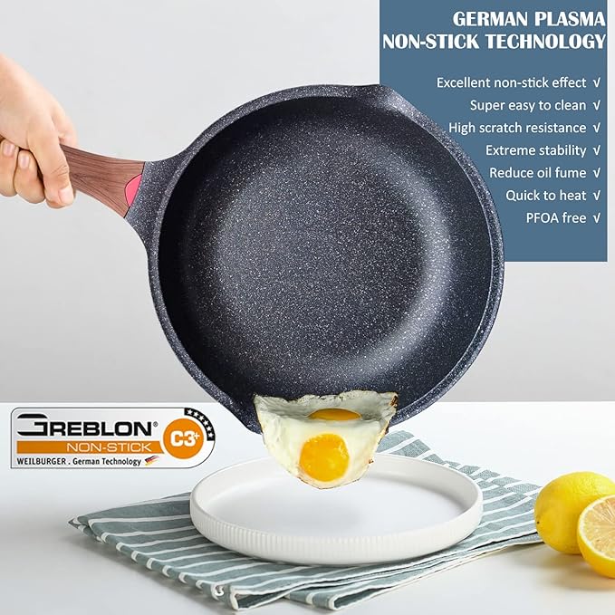 Vinchef Nonstick Deep Frying Pan Skillet - Image 2