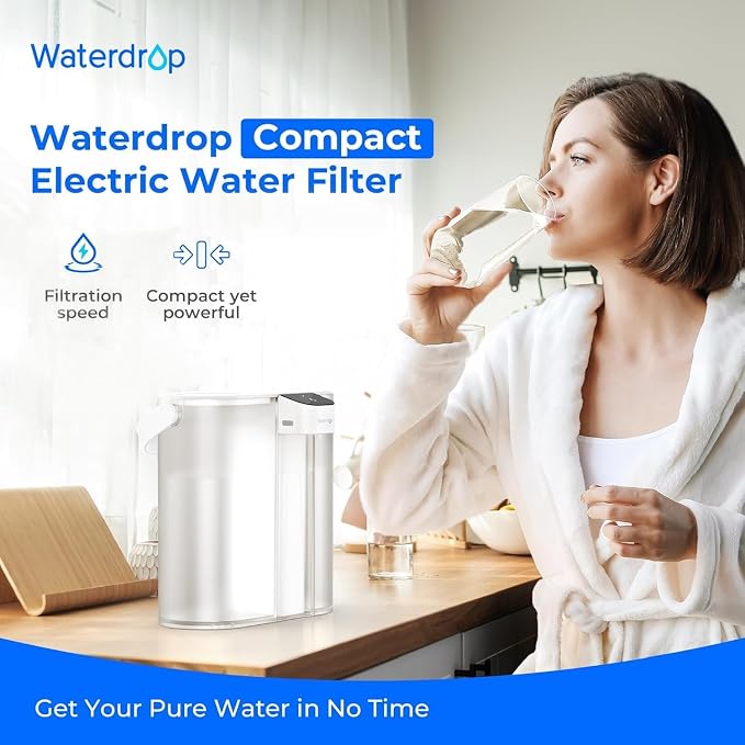 Waterdrop ED02W Compact Electric Water Filter Pitcher, 200-Gallon Rechargeable - Image 2