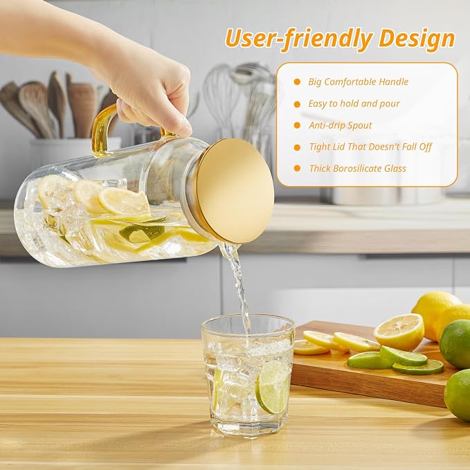 2 Liter 68 oz Glass Pitcher - Image 2