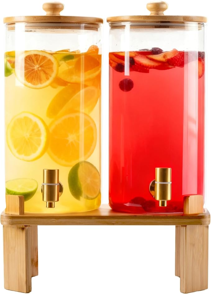 1.5 Gallon 2 Pack Glass Drink dispenser by NBNSTHV