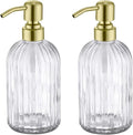Gold Glass Soap Dispenser with Rust Proof Metal Pump, Vintage & Antique Design by LEETCPHOME