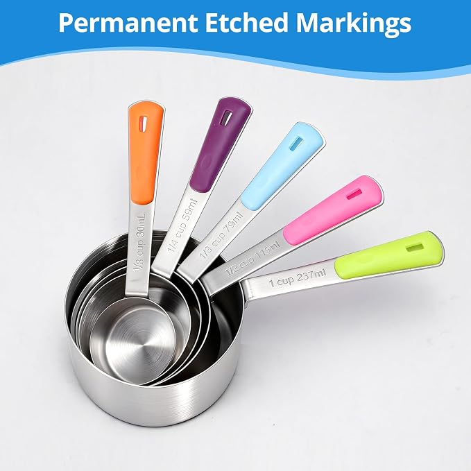 Bopei Measuring Cups and Spoons Set Stainless Steel 10 Piece - Image 3