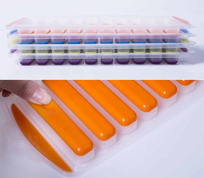 Ozera 4 Pack Ice Cube Trays, Narrow Water Bottle Ice Cube Tray Stick, Silicone - Image 4