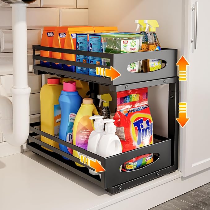Under Sink Organizer, 2 Tier Under Sink Organizers and Storage, Adjustable by MIXESHOP