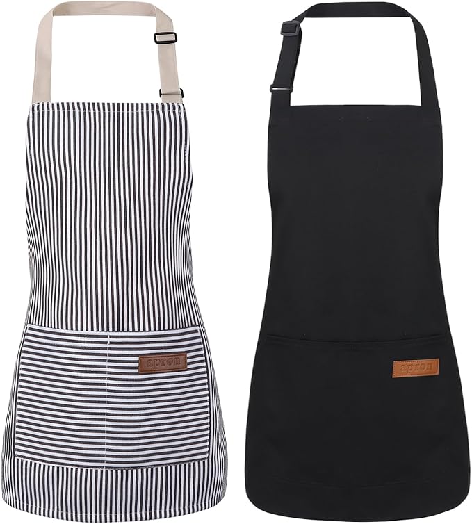 2 Pack Stripes Kids Apron, Kids Cooking Aprons by XLSXEXCL