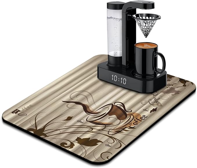 Coffee Bar Mat Accessories for Countertop by Kuyig+Home