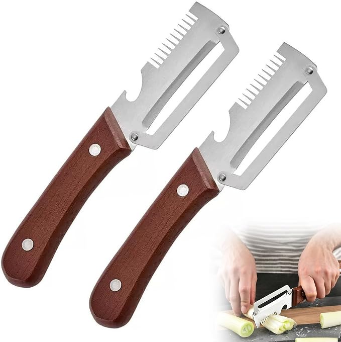 Roselli Wooden-Handled Stainless Steel Shredder and Peeler, Stainless Steel by Unknown