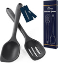 HOTEC Heat Resistant Silicone Cooking Spoon Spatula, Large Kitchen Solid and by Hotec