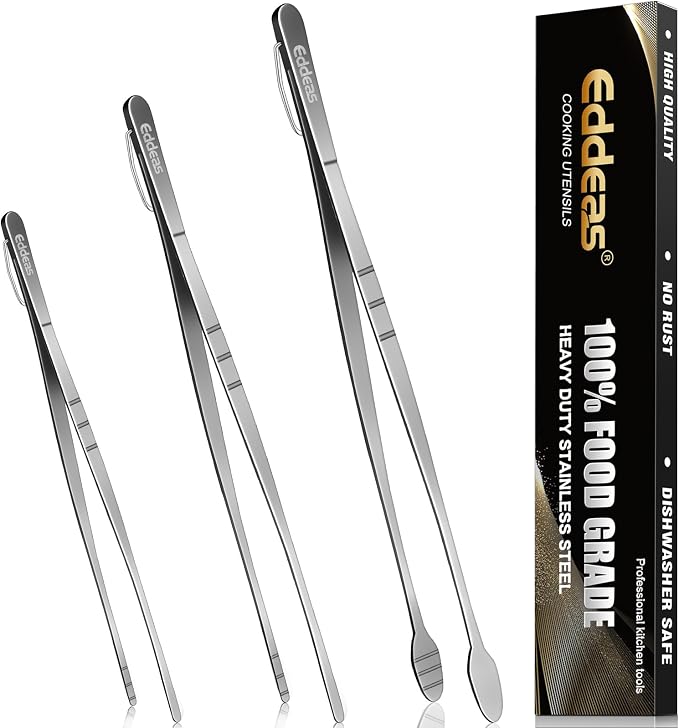 Eddeas Kitchen Tweezers Tongs, Cooking Tweezers Stainless Steel by Eddeas