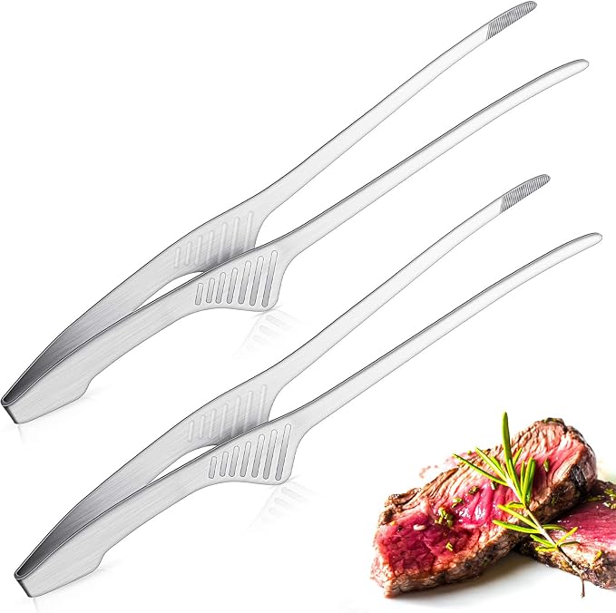 Patelai 2 Pieces Korean and Japanese BBQ Tongs Non Slip Cooking Utensils by Patelai