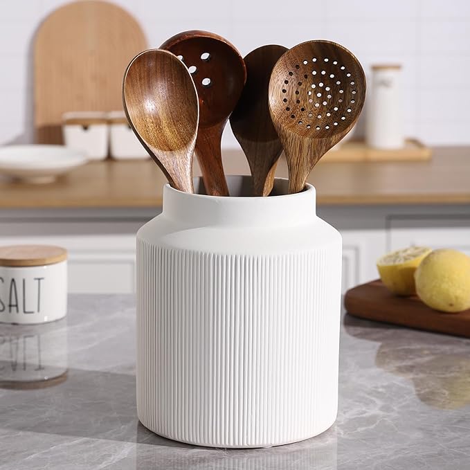 Farmhouse Ceramic Farmhouse Kitchen Utensil Holder by Unknown