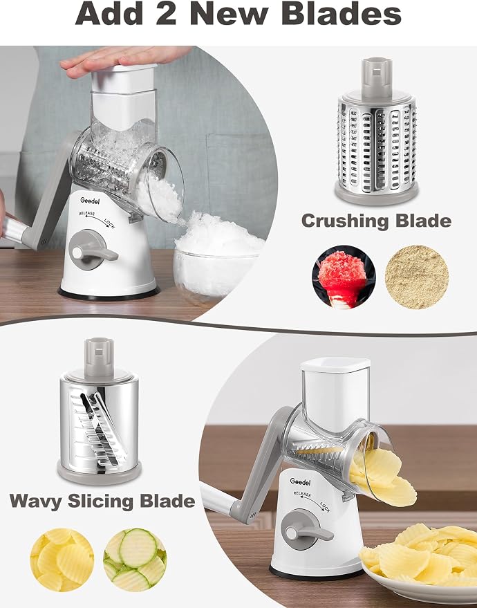 Geedel Rotary Cheese Grater Cheese Shredder - Image 3