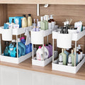 3 Pack Under Sink Organizers and Storage, 2 Tier Bathroom Cabinet Organizer by Unknown