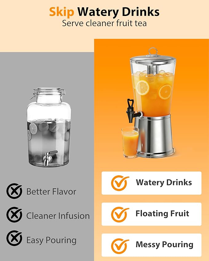 Beverage Dispenser with Stand, 2.5 Gallon Drink Dispenser - Image 4