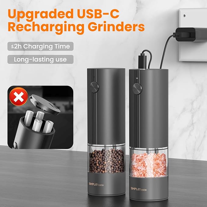 SIMPLETASTE Electric Salt and Pepper Grinder Set - Image 3