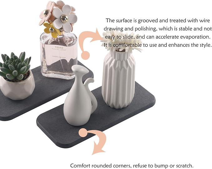 NiuYichee 2 Pcs Water Absorbing Stone Trays, Kitchen/Bathroom Sink Soap Dish - Image 5