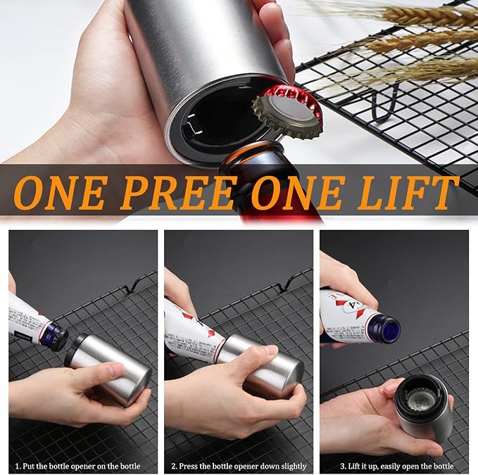 Portable Push Down Magnetic Beer Bottle Openers, No Damage to Caps, Quick to - Image 6
