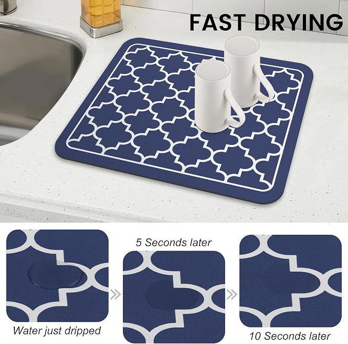 WISELIFE Dish Drying Mat Super Absorbent Drying Mat Large Dish Drying Mats - Image 4