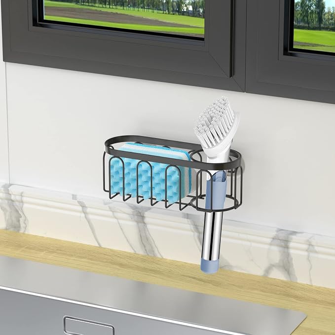 2-in-1 Sponge Holder for Kitchen Sink, Sink Caddy Kitchen Sink Organizer - Image 6