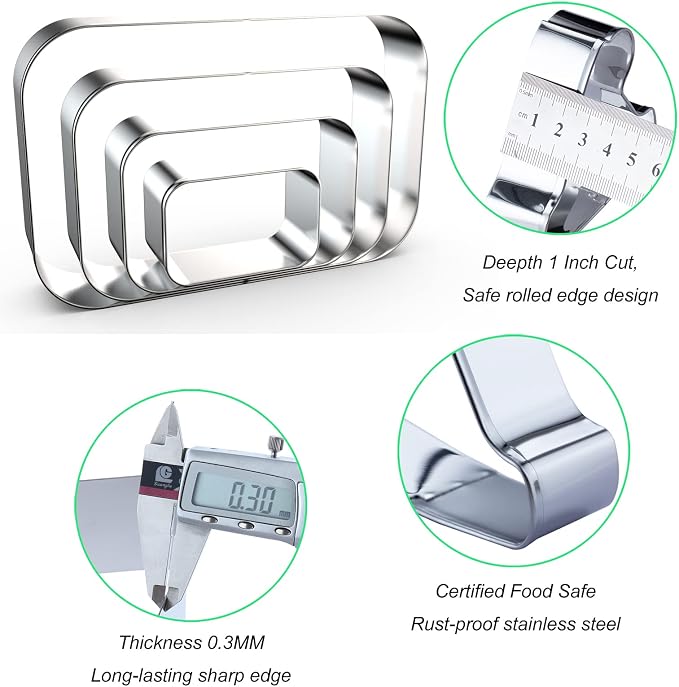 Rounded Rectangle Plaque Cookie Cutter Geometric Set - Image 3